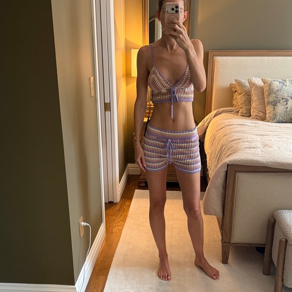 House of Harlow 1960 Tops - BNWT House of Harlow x Revolve Crochet Bralette and Short Set (Size Small)